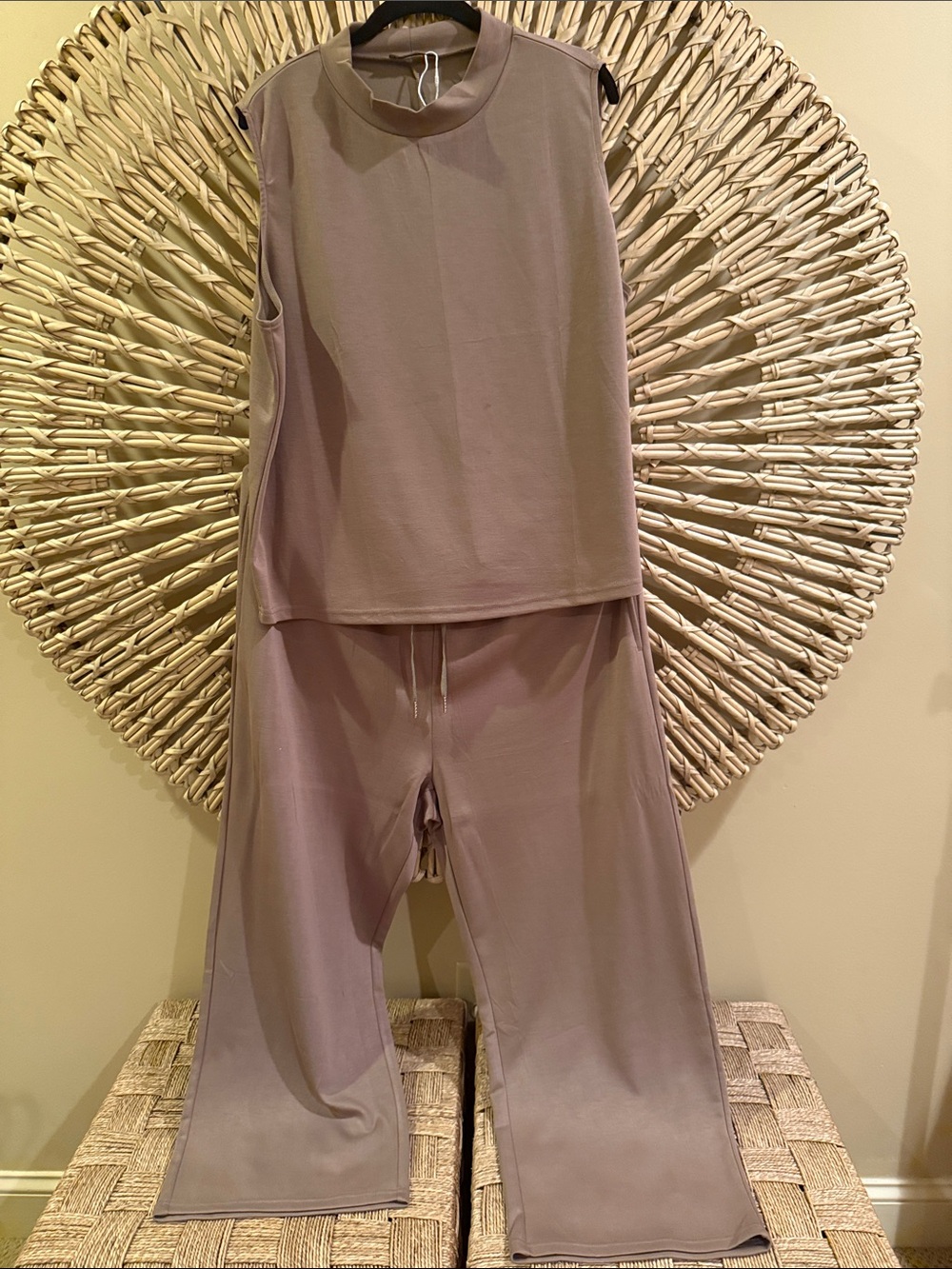 Sleeveless Lounge Set in Mauve - Women Intimates & Sleepwear